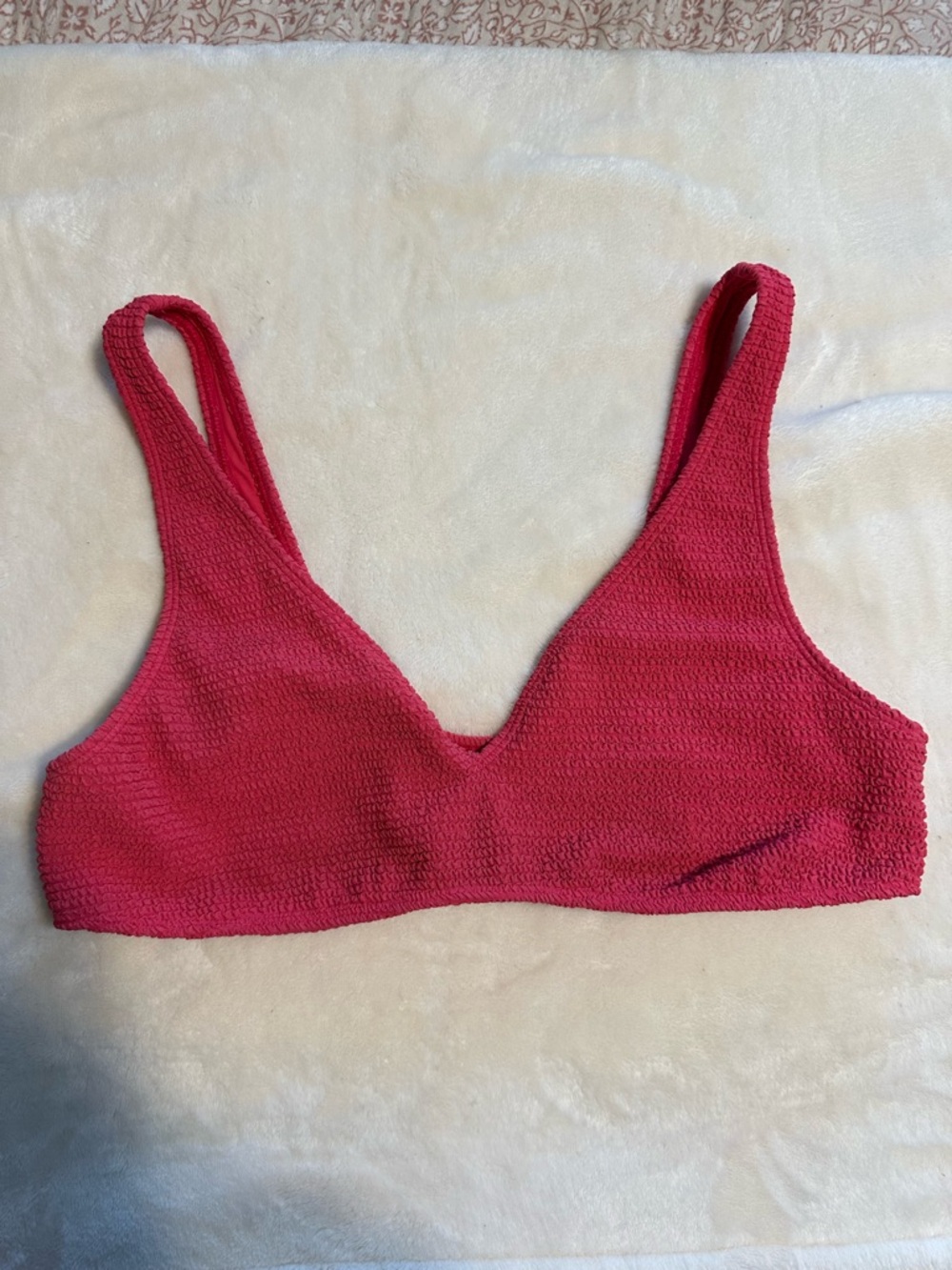 PacSun Textured Pink V-Neck Bikini Top